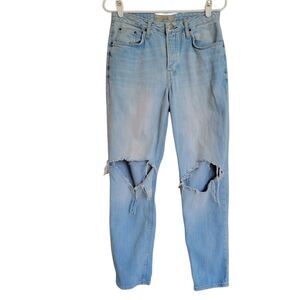 Topshop Jeans Size 28”x34 Moto Hayden Distressed loose fit light wash